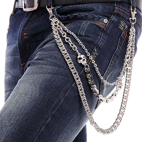 new fashion cross pendant gothic rock hip hop punk metal belt waist chain men trousers chains