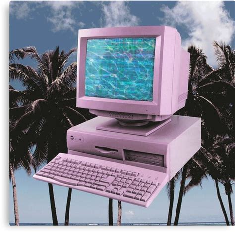 Retro 90s Computer Canvas Prints By Welldamnmalik Redbubble