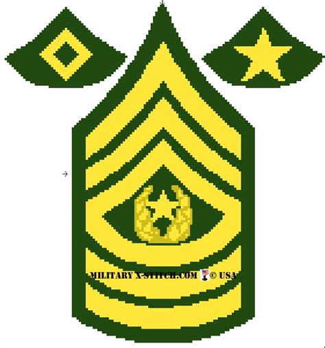 Army Msg 1sg Sgm Csm Sleeve Rank Insignia Military Xstitch Com