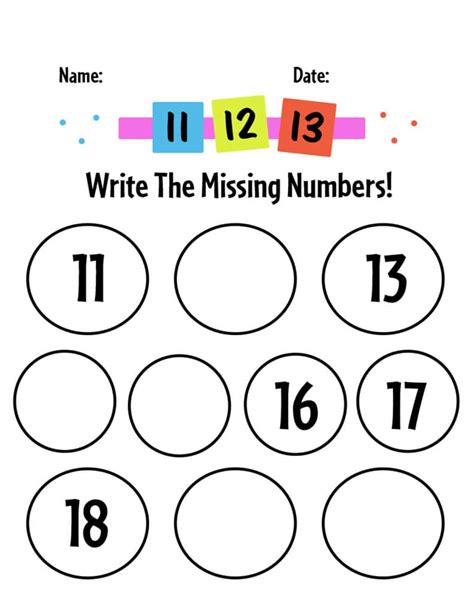 Free Printable Missing Numbers Worksheets For Preschool 1 20 ⋆ The