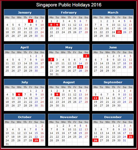Holiday calendar 2016 presents all the events including gazetted and restricted holidays. 2016 Singapore Holidays & Calendar 2016 Calendar with ...