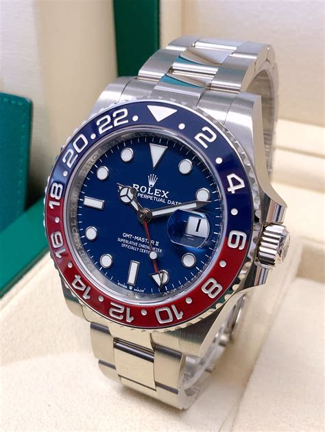 If you can do without white gold and a meteorite dial, rolex also offers a technically identical. Rolex GMT Master II 126719BLRO White Gold Pepsi