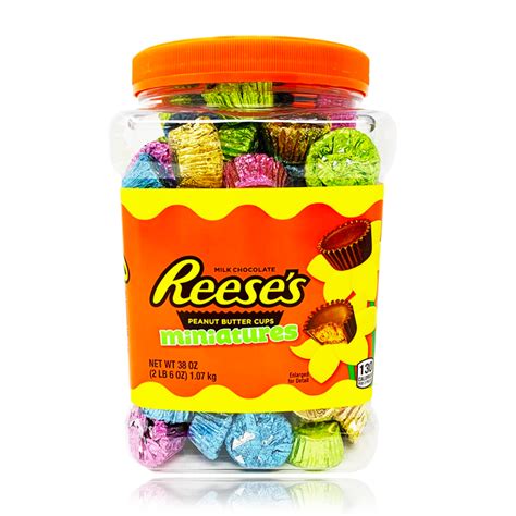 Reeses Peanut Butter Cups Miniatures Coloured Tub 107kg United Sweets