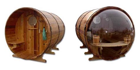 The Scenic~view Barrel Sauna Features The Entire Back Wall As A Large