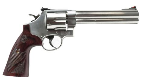 Smith Wesson Deluxe Magnum Revolver With Textured Wood Grips
