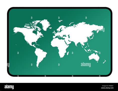 A World Map Sign On Green Background Stock Photo Alamy