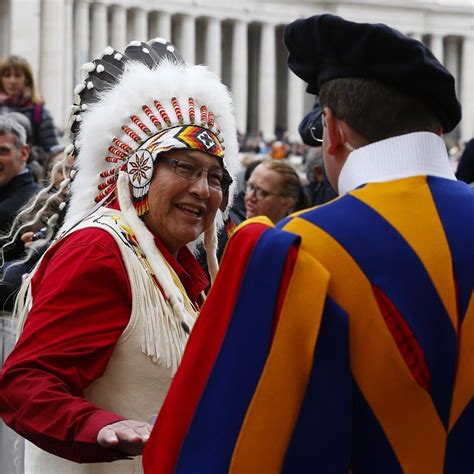 Chief Rod Alexis Of The Alexis Nakota Sioux Nation In Canada Greets A