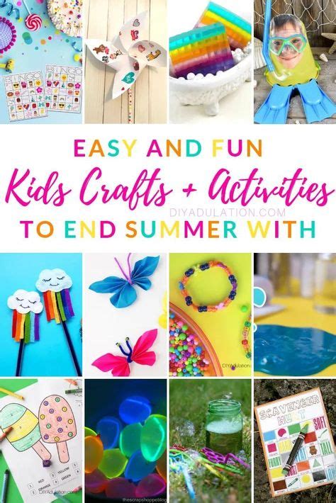 Easy Kids Crafts And Activities To End Summer With With Images Fun