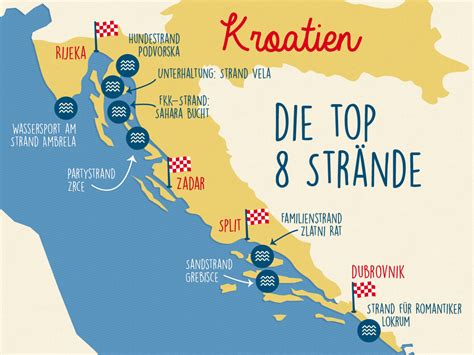 Strände Kroatien Karte Gold Karte