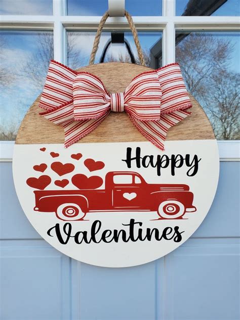 Valentines Day Sign Welcome Sign Valentines Day Decor Front Door Hanger
