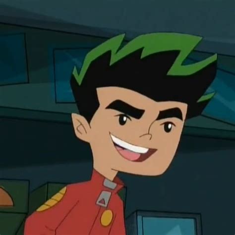 An Animated Image Of A Man With Green Hair And A Red Shirt Smiling At The Camera