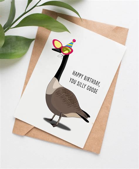 Silly Goose Birthday Card Funny Birthday Card Funny Mom Etsy