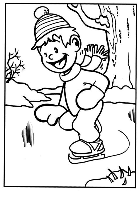 Kids N Coloring Page Ice Skating Ice Skating