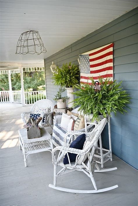 Farmhouse Patriotic Porch Happy Fourth Of July Liz Marie Blog