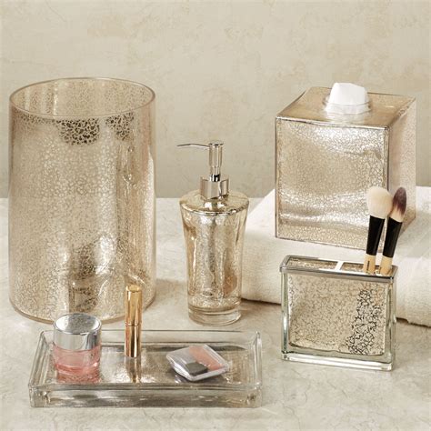 Vizcaya Champagne Gold Mercury Glass Bath Accessories