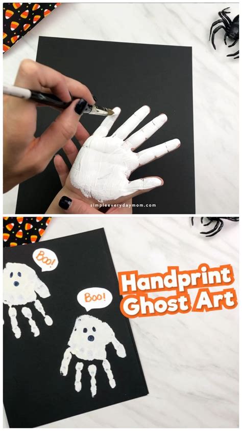 Handprint Ghost Art For Kids Halloween Crafts Preschool Halloween