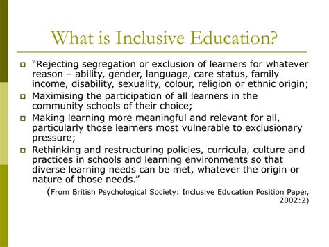 Definition Of Inclusive Education Definition Ghw