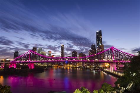 Night Bridge Harbour Bridge Australia New South Wales Sydney