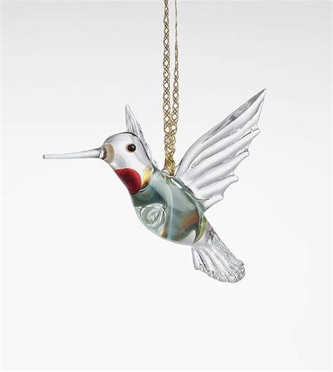 Ruby Throated Hummingbird Chris Pantos Art Glass Ornament Artful