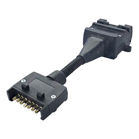 12 Pin Flat Socket To 7 Pin Flat Plug Trailer Connector Adaptor Tru