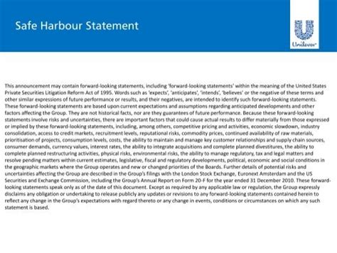 Safe Harbour Statement Th