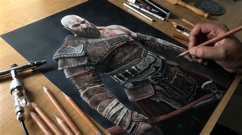 Drawing Kratos God Of War Ragnarok Time Lapse Artology Youtube