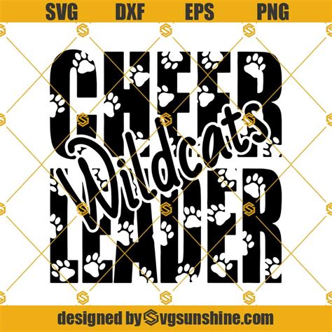 Wildcats Cheerleader Svg Wildcat Paw Print Svg Team Spirit Svg Cheer