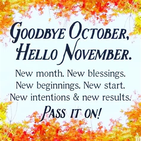 New Month Goodbye October Hello November Quote Pictures Photos And