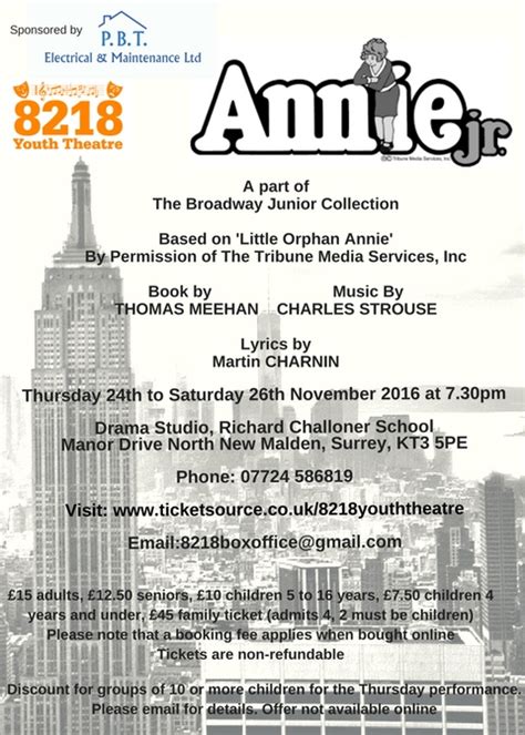 Annie Flyer 8218 Youth Theatre