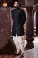 Samyakk Black Silk Solid Jodhpuri Sherwani | Groom dress men, Wedding ...