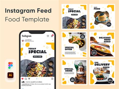 Social Media Instagram Feed Food Template Uplabs