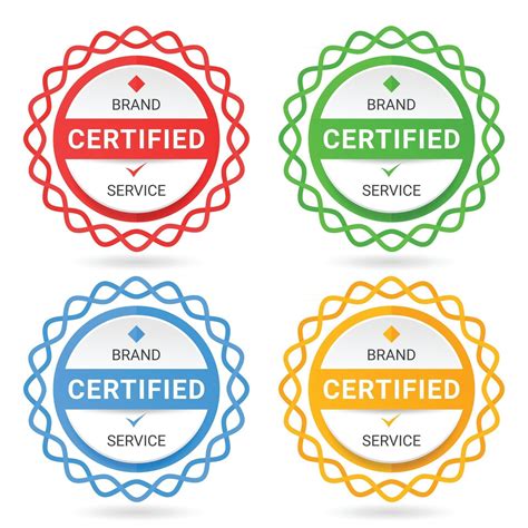 Set Of Badge Certificates Vector Illustration Certified Logo Design