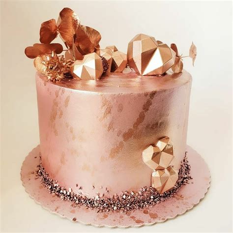Rose Gold Th Birthday Cake