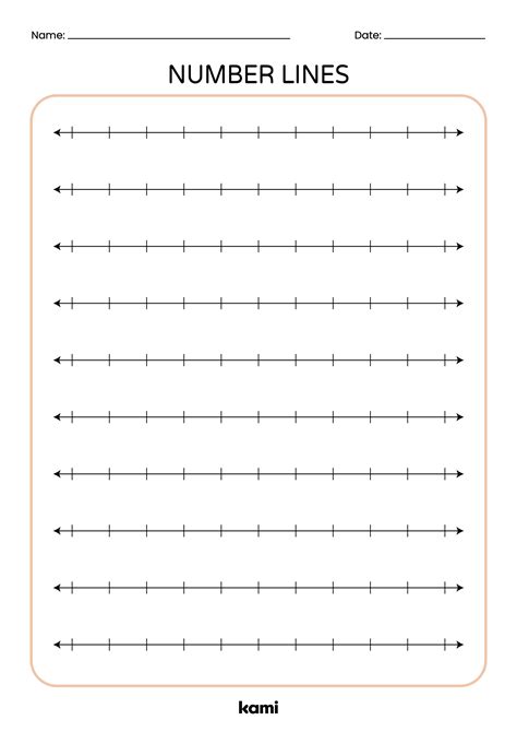 Number Lines Chart Blank For Teachers Perfect For Grades 1st 2nd