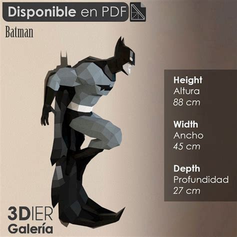 Batman Diseño Papercraft Con Plantillas Pdf Para Construir A Etsy México
