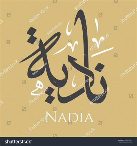 Creative Arabic Calligraphy Nadia Arabic Name Stock Vector Royalty