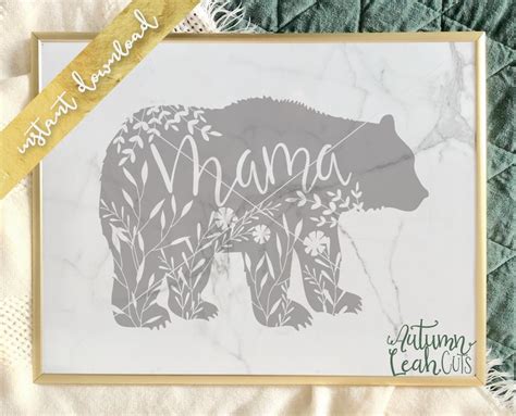 The Original Floral Mama Bear Cut File SVG PNG Jpeg DXF - Etsy