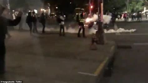 Police Fire Tear Gas At Portland Protesters On The Th Night Of