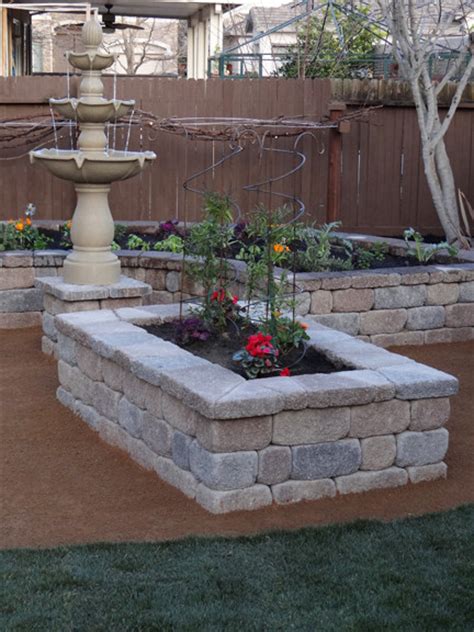 Stone Garden Planter Box Traditional Landscape Other Metro By