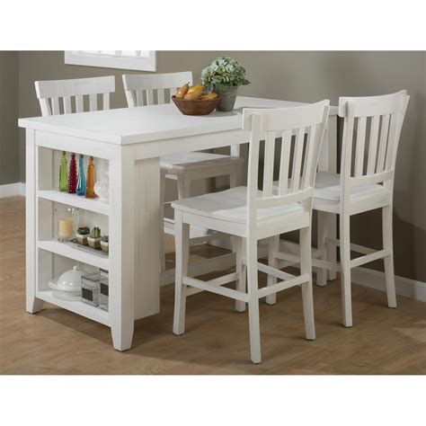 The foldable legs offer convenient storage and easy moving. Madaket Counter Height Table - 3 Shelves Storage, White ...