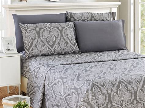 Paisley Microfiber Sheet Set Greyqueen Askmen