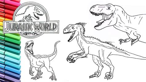 Drawing And Coloring Jurassic World Dinosaurs Collection How To Draw