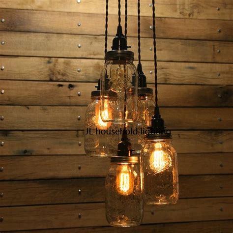 Mason Jar Pendant Light Lamps Lighting Fixtures Bar Rustic