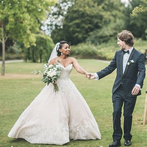 Gorgeous Interracial Couple Radiating Happiness On Their Wedding Day Love Wmbw Bwwm Swirl