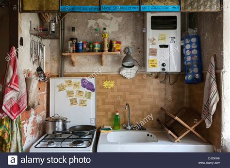 A Small Messy Kitchen In An Old French Farmhouse Stock Photo 62995677