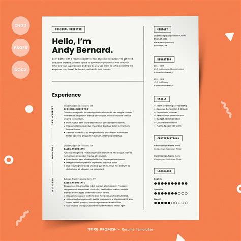 Modern Resume Template CV | Modern resume template, Simple resume template, Resume template