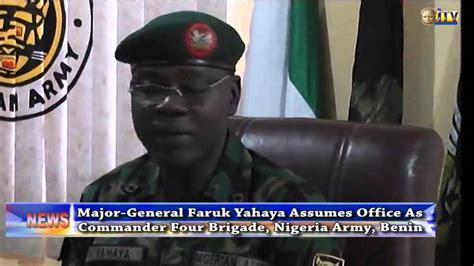 His appointment follows the death of lt. MG Faruk Yahaya assumes office - YouTube