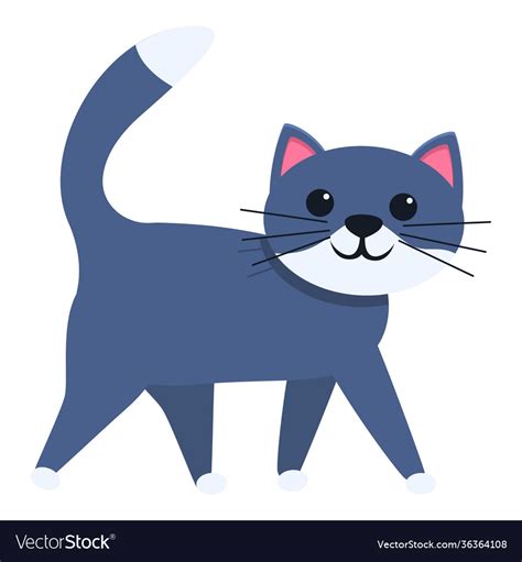 Cat Walking Icon Cartoon Style Royalty Free Vector Image