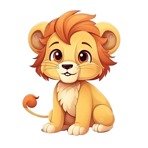 Lion Playful Face Cartoon Cute Lion Happy Face Png Transparent Image
