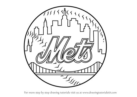 Learn How to Draw New York Mets Logo (MLB) Step by Step : Drawing Tutorials